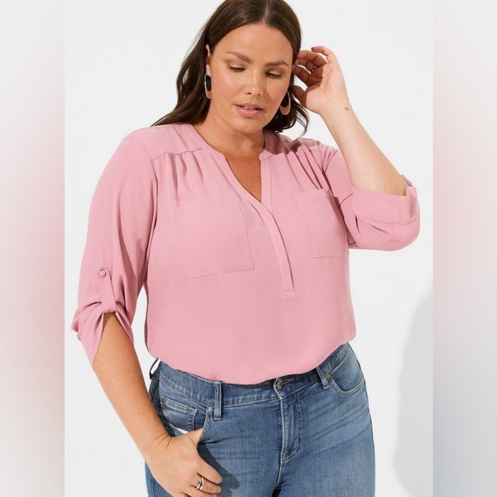 Torrid Harper Georgette Pullover 3/4 Sleeve Blouse 2X NWT